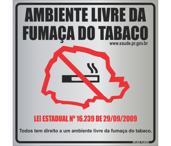 Placa Sinaliza O Proibido Fumar Lei Antifumo Paran