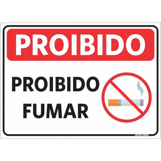 Placa Sinalização Fumante Proibido Fumar 